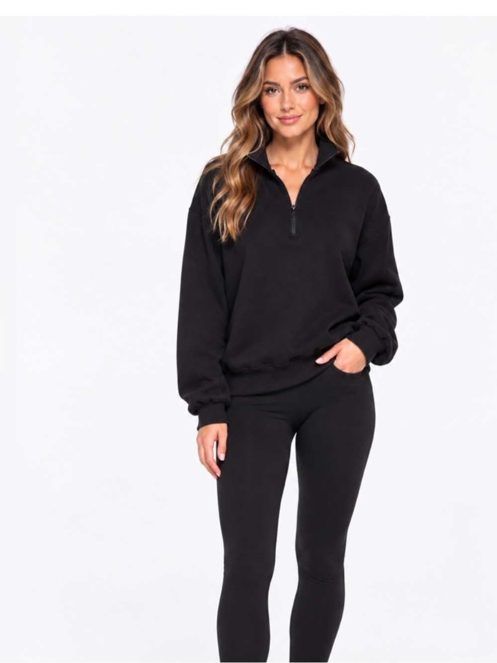 SKIMS 3/4 ZIP PULLOVER & STRAIGHT LEG SWEATS